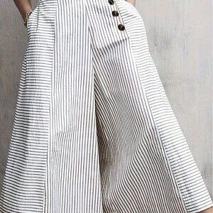 White Casual Women's Wide Leg Pants